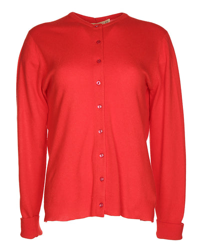 Vintage 50s Red Cashmere Cardigan - M