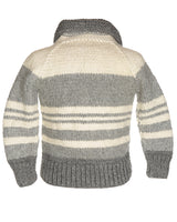 Children's Grey &amp; Cream Wool Cardigan - 34C