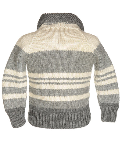 Children's Grey & Cream Wool Cardigan - 34C