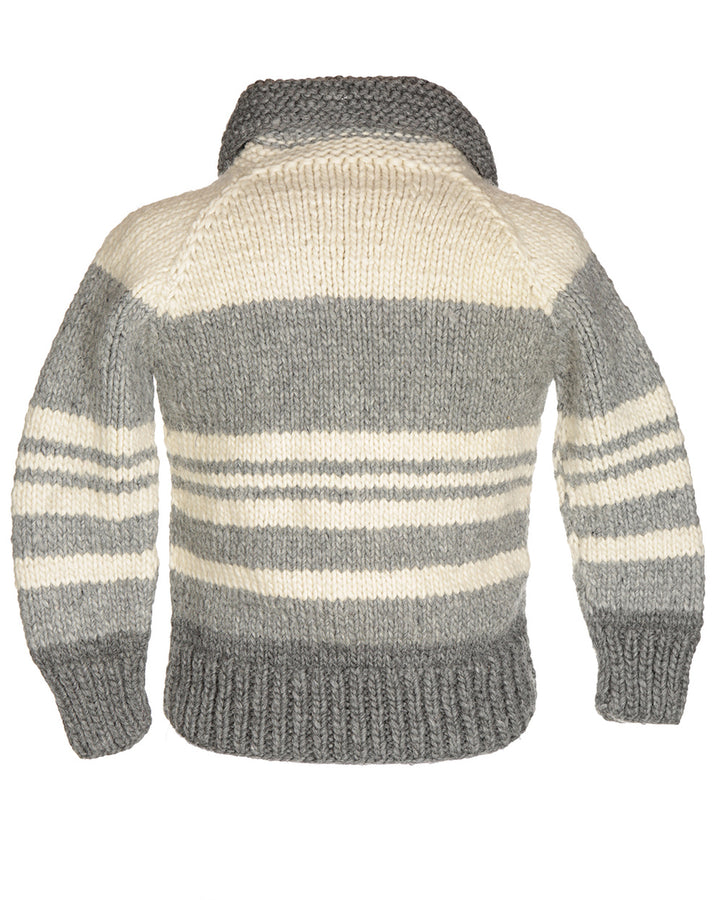 Children's Grey & Cream Wool Cardigan - 34C