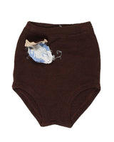 40s Brown Knitted Swim Shorts - XS