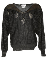 80s Black &amp; Bronze Jumper - S
