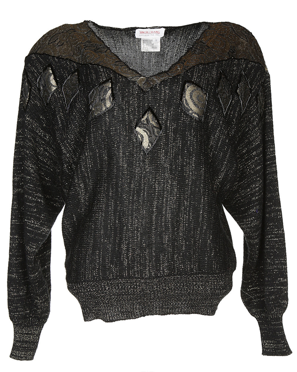 80s Black &amp; Bronze Jumper - S