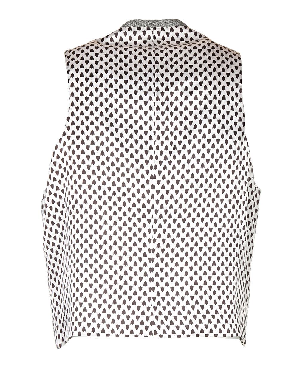 Vintage 70s Grey Herringbone Waistcoat - M