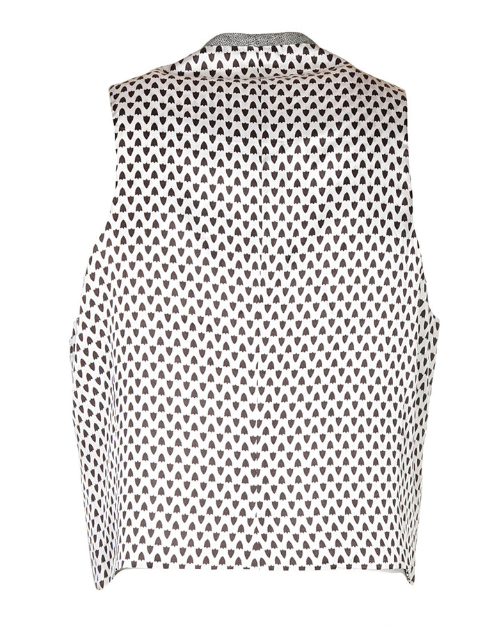 Vintage 70s Grey Herringbone Waistcoat - M