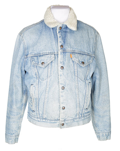 Vintage 80s Levi's Blue Sherpa Lined Denim Jacket - M