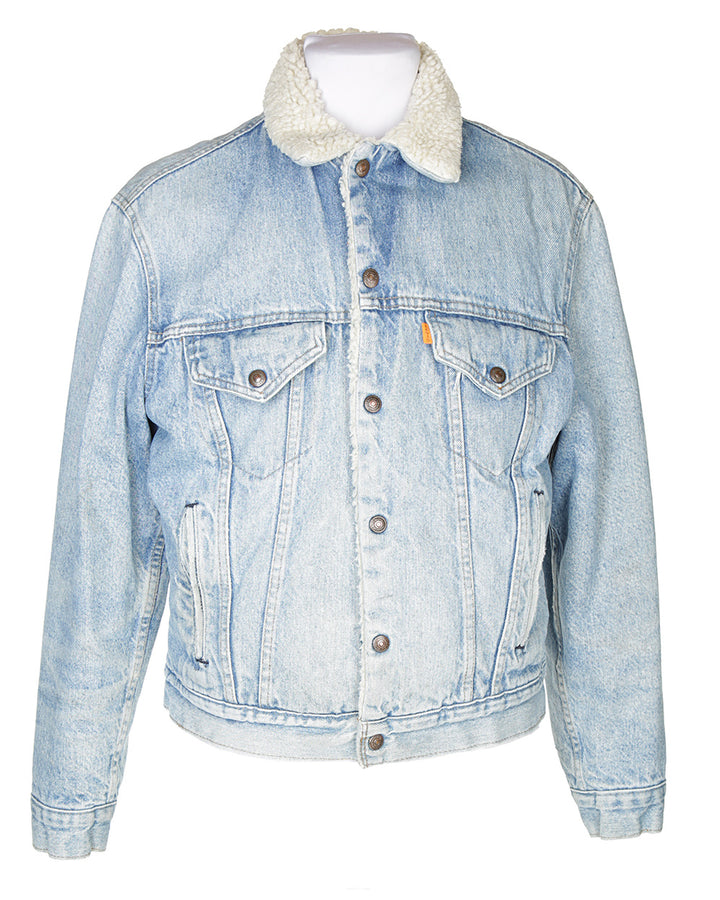 Vintage 80s Levi's Blue Sherpa Lined Denim Jacket - M