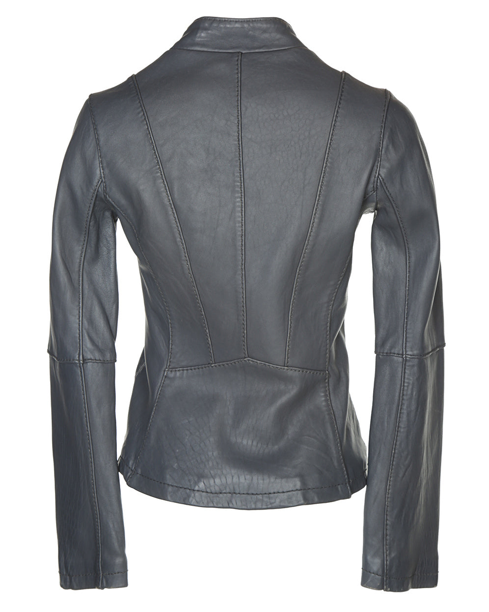 Michael Kors Grey Leather Biker Jacket - XS