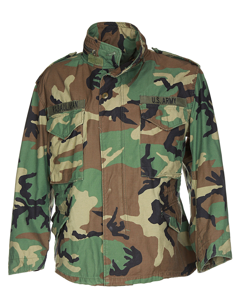 1990s VINTAGE US ARMY WOODLAND CAMOUFLAGE M65 FIELD JACKET - Med