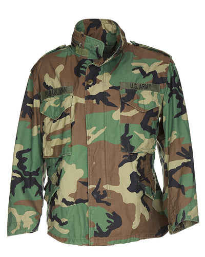 1990s VINTAGE US ARMY WOODLAND CAMOUFLAGE M65 FIELD JACKET - Med
