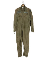 1990s Gulf War Vintage US army Patched Green Nomex Tanker Coveralls - Large