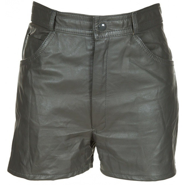 Grey Leather Shorts - W30