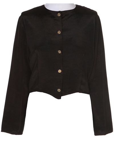 50s Black Boutique Evening Jacket - L