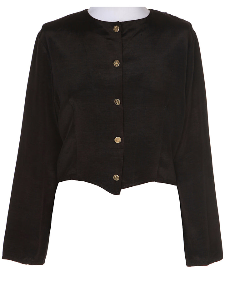 50s Black Boutique Evening Jacket - L