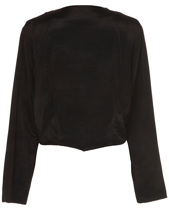 50s Black Boutique Evening Jacket - L