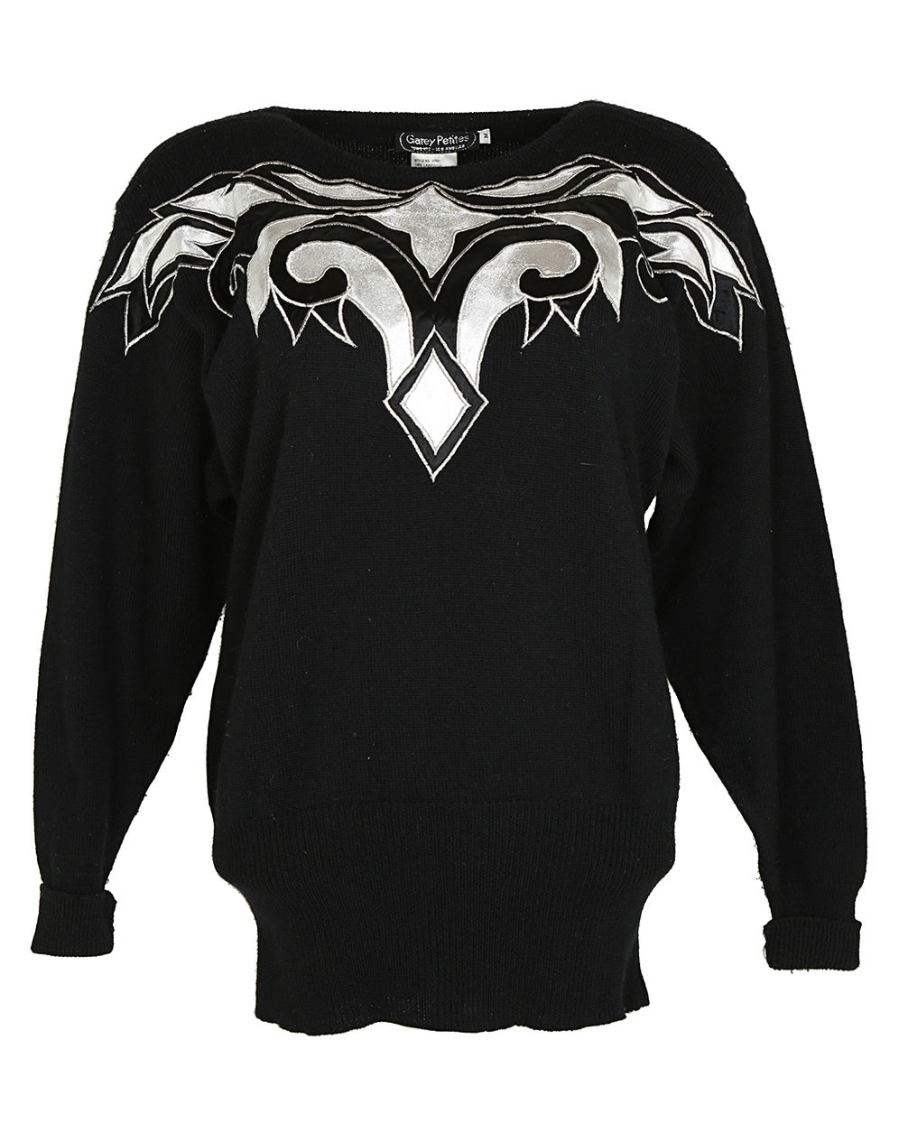 1980s Black & Silver Jumper - M