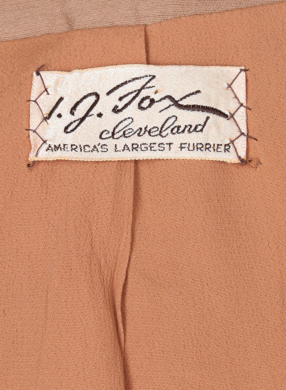 Vintage 50s Light Brown Fox Jacket - L