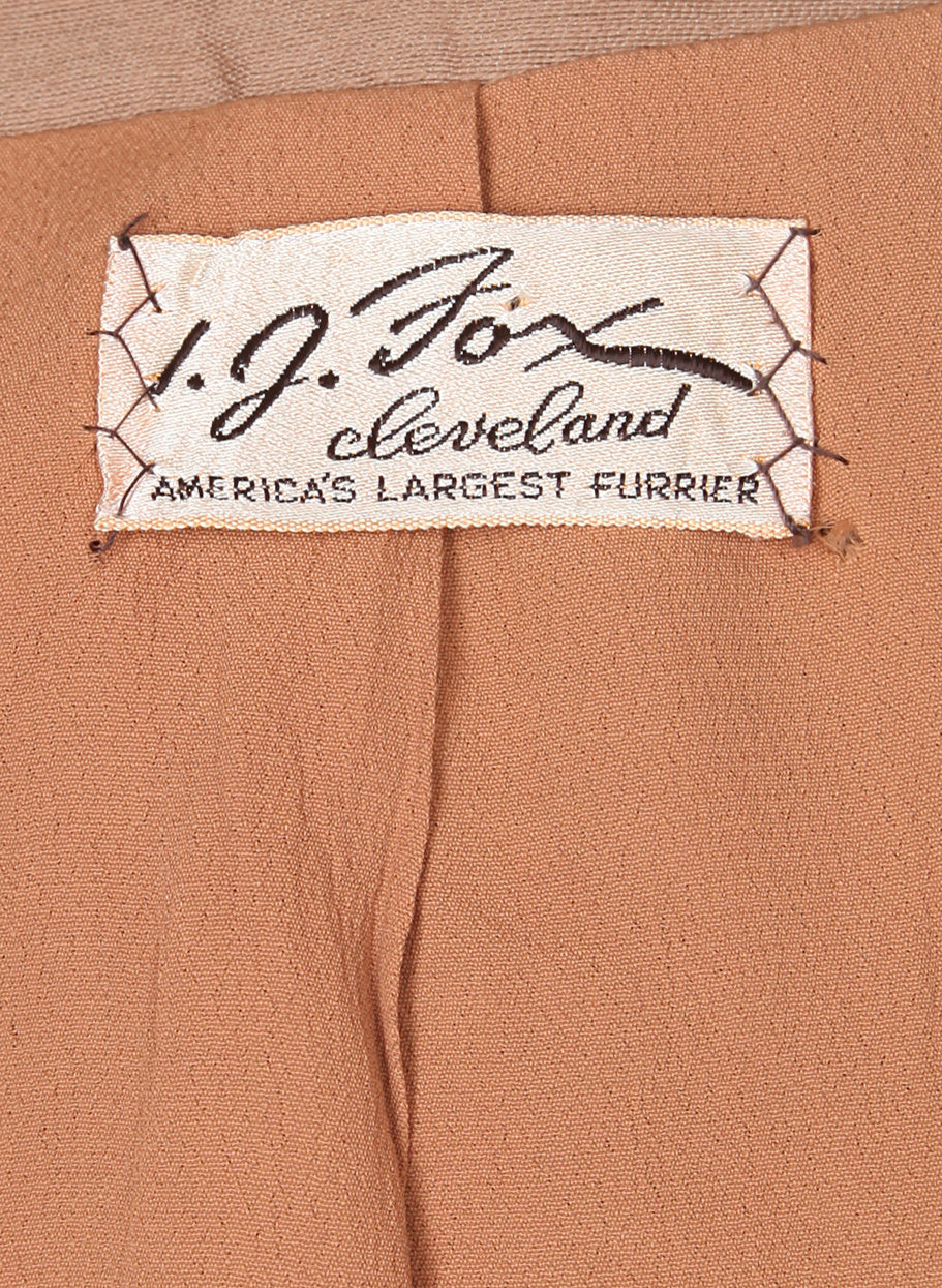 Vintage 50s Light Brown Fox Jacket - L
