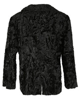 60s Black Faux Fur Jacket - M