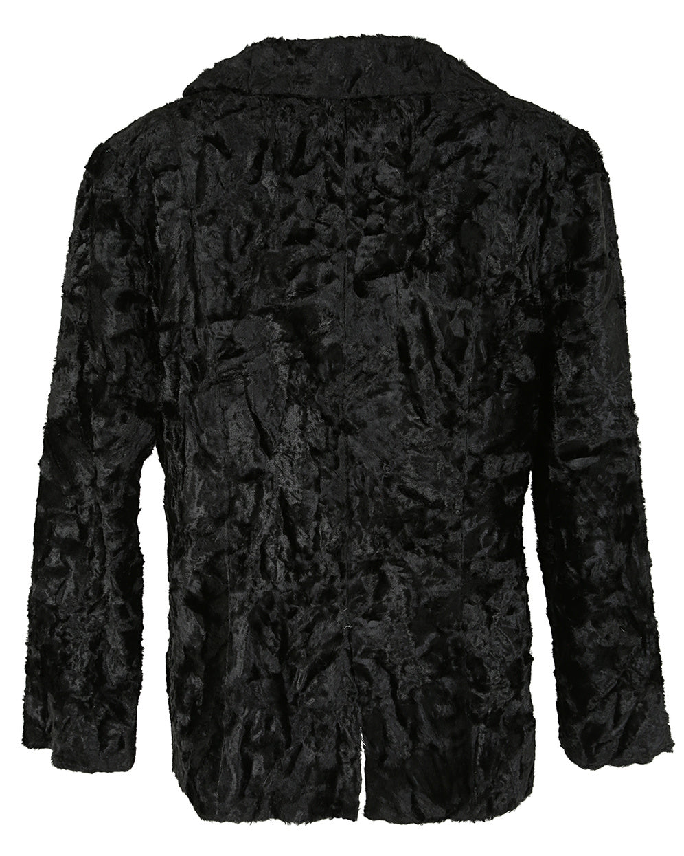 60s Black Faux Fur Jacket - M