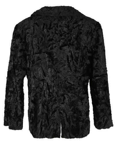 60s Black Faux Fur Jacket - M