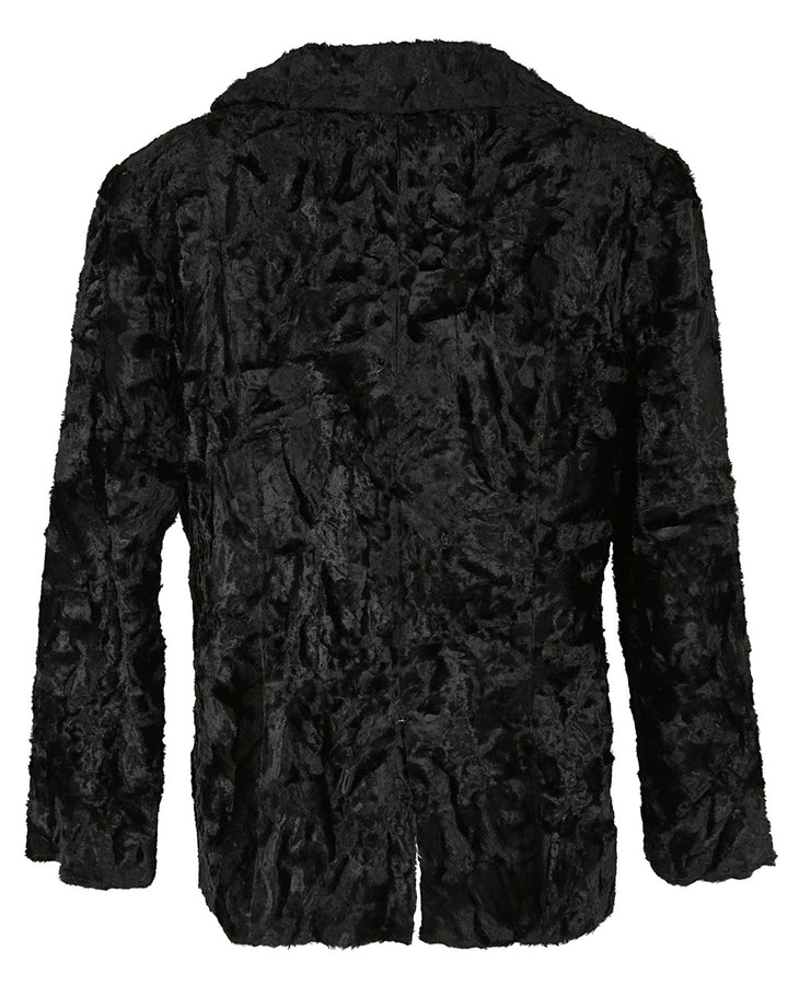 60s Black Faux Fur Jacket - M