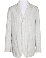 Ralph Lauren Grey &amp; Blue Striped Patterned Jacket - XL