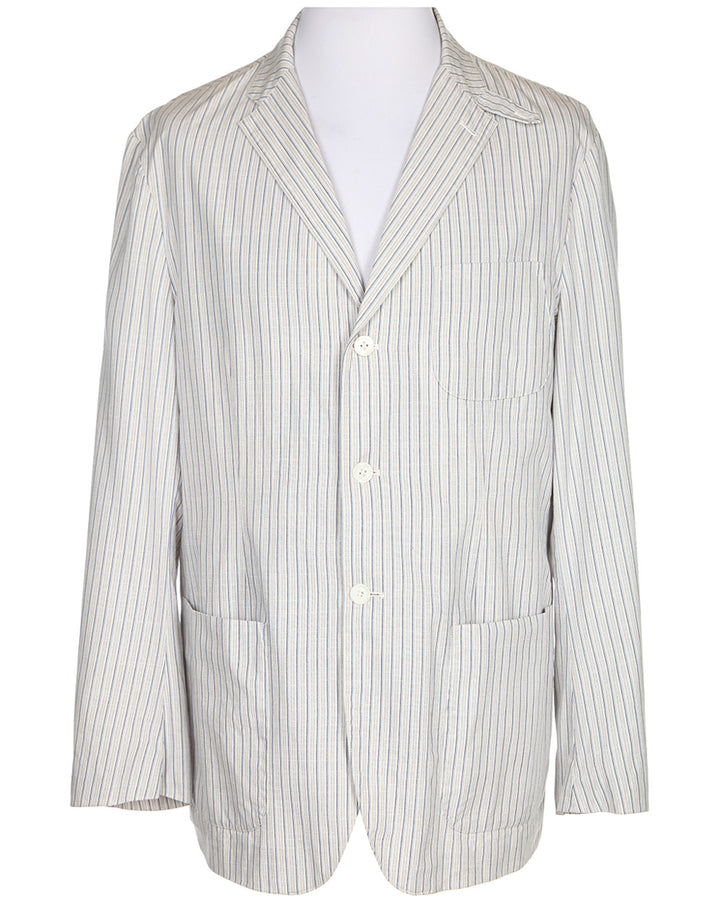 Ralph Lauren Grey & Blue Striped Patterned Jacket - XL