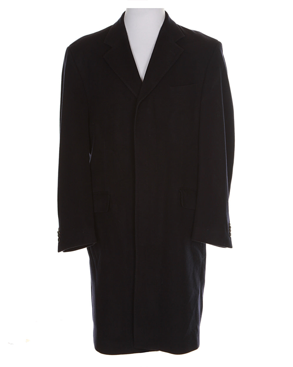 Rene Lezard Blue Cashmere Wool Coat - L