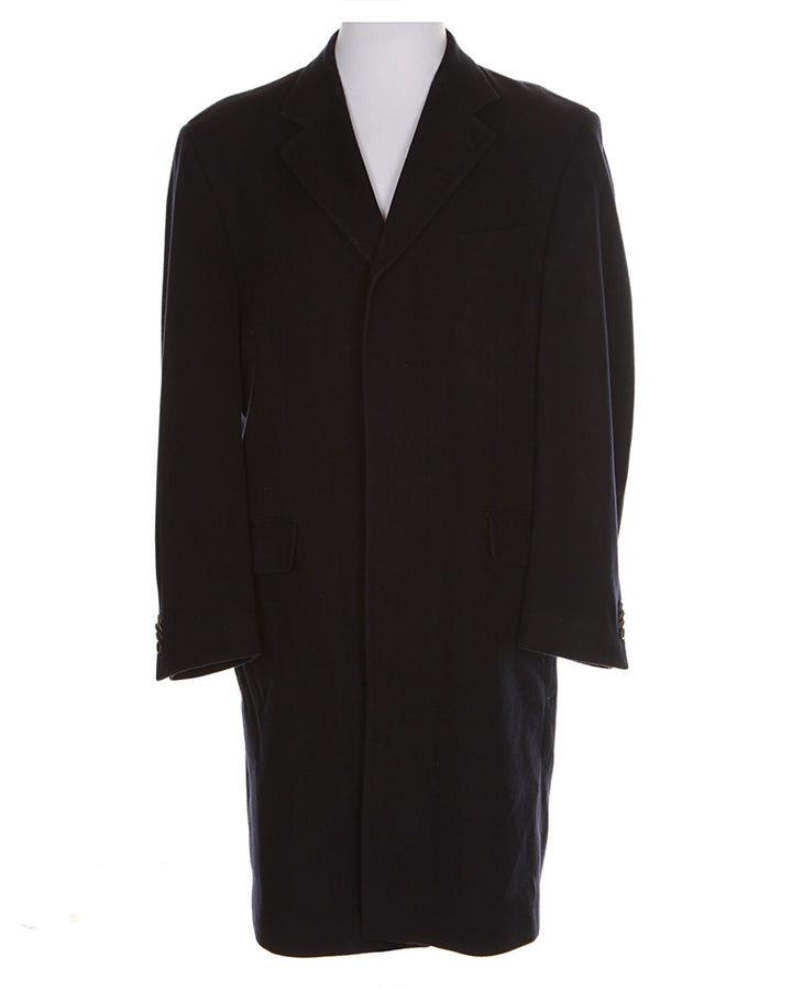 Rene Lezard Blue Cashmere Wool Coat - L