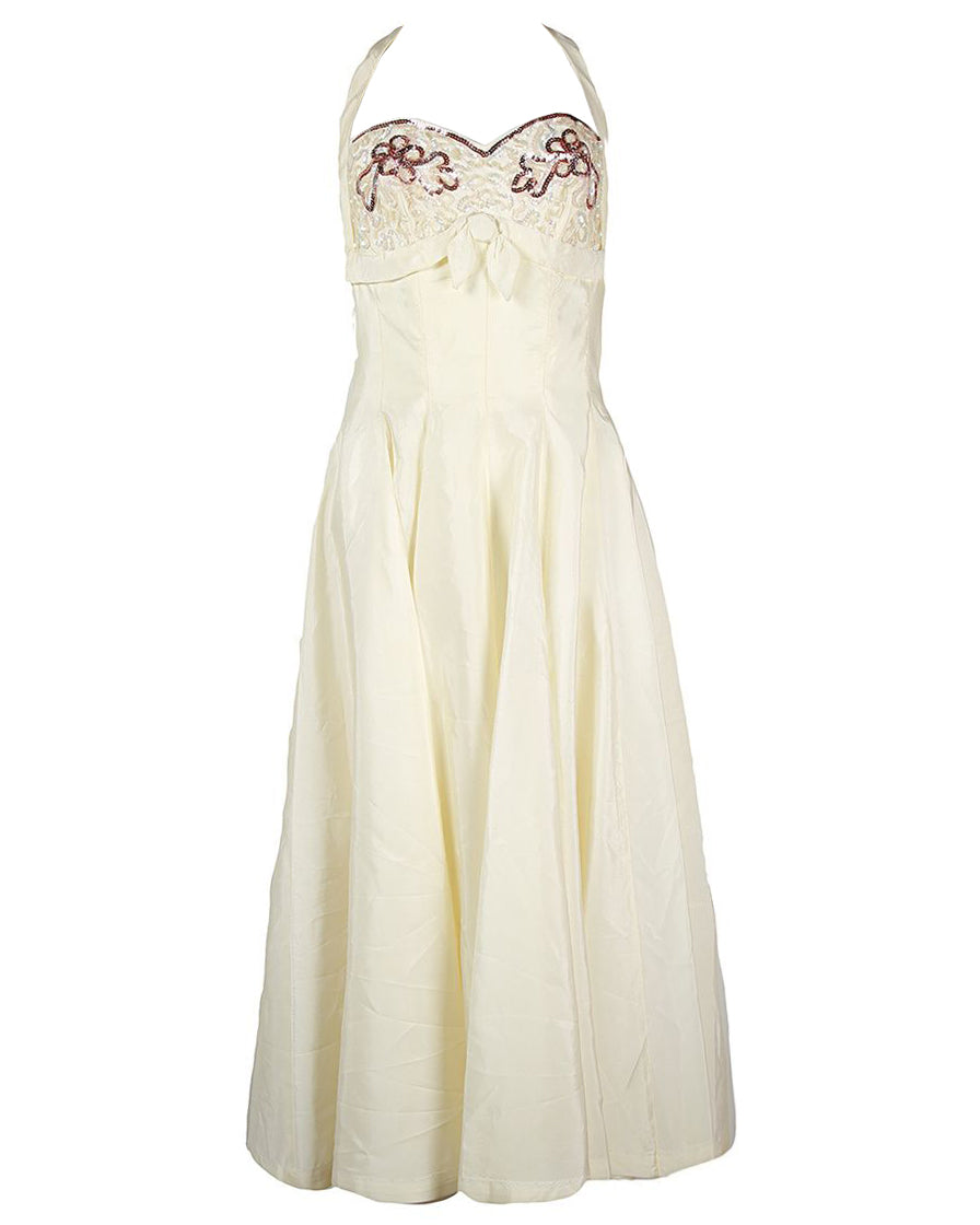 50s Satin Midi Dress - S