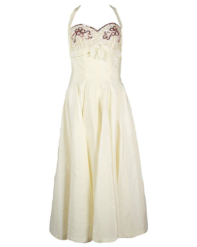 50s Satin Midi Dress - S