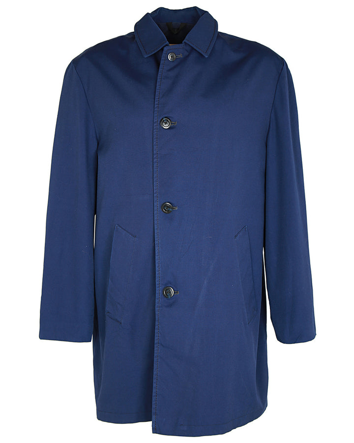 60s Navy Blue Over Coat - L