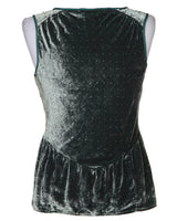 Marc Jacobs Green Polka Dot Sleeveless Velvet Top - S