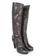 Fendi Brown Leather Ankle Calf Length Boots - UK 3.5
