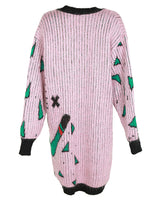 80s Tavlos Pink Mohair Jumper Dress - L