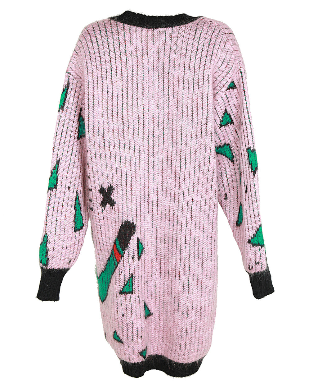 80s Tavlos Pink Mohair Jumper Dress - L