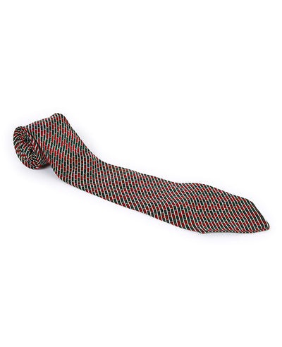 Vintage 50s Hawes & Curtis Green & Red Patterned Tie