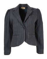 70s Blue &amp; Red Pinstripe Blazer - S
