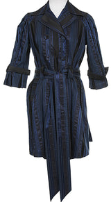 Diane von Furstenberg Blue Striped Mac - M