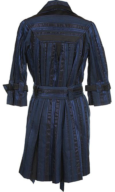 Diane von Furstenberg Blue Striped Mac - M