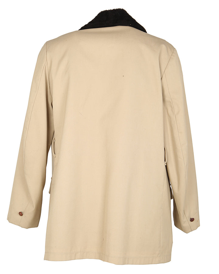 60s Beige Fleece Lined Jacket - M