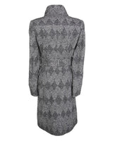 Diane Von Furstenberg Black &amp; Grey Speckled Wool Coat - S