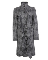 Diane Von Furstenberg Black &amp; Grey Speckled Wool Coat - S