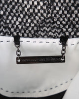 Diane Von Furstenberg Black &amp; Grey Speckled Wool Coat - S
