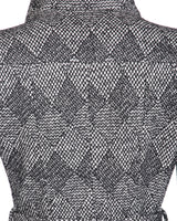 Diane Von Furstenberg Black &amp; Grey Speckled Wool Coat - S