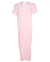 70s Pale Pink &amp; White Patterned Dressing Gown - M