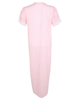 70s Pale Pink &amp; White Patterned Dressing Gown - M
