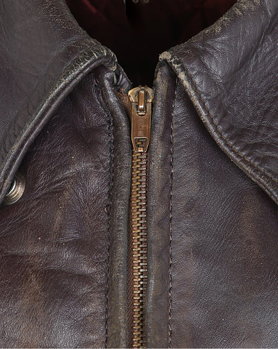 Rare Vintage 40's United Sportswear Steerhide Leather Jacket - M