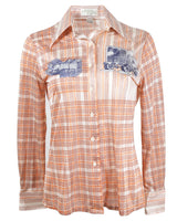 70s Augie Girls Graphic Print Long Sleeve Shirt - S